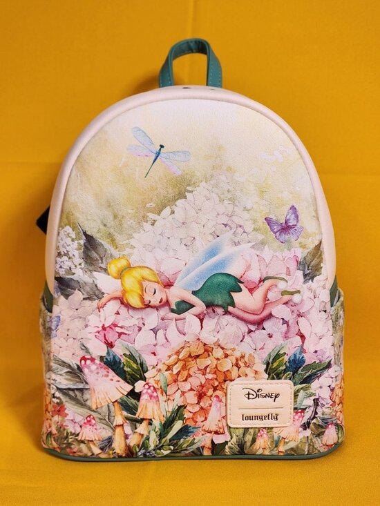 Loungefly Disney Peter Pan Tinker Bell Napping Sleeping Flowers Mini Backpack
